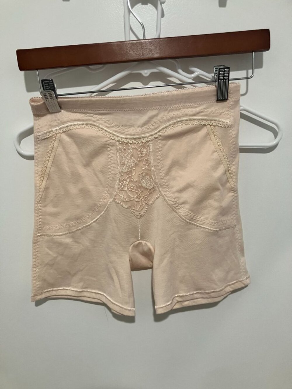 Diosa High Waist Shapewear Shorts Tummy Control Faja Nude Beige Lace Size XL